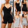 New Style Fashion Sexy Women Jumpsuit Romper Stripe Casual Skinny Sleeveless Short Playsuit