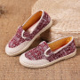 Women's Ethnic Style Linen Fisherman Shoes Slip-on Lazy Shoes Comfortable Breathable Flat Shoes