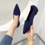 Princess Shoes New Pointed Women's Flat Shoes Knitted Shallow Beanie Shoes Breathable Ballet Shoes