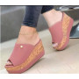 Women Platform Wedges Peep Toe Slippers Plus Size Casual Sandals Shoes