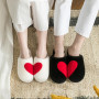 Slippers Faux Fur Comfort Fluffy Plush Heart Female Home Furry Indoor House Shoes