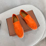 Women New Fashion Trend Vulcanized Flat Shoes For Genuine Leather Suede Loafer