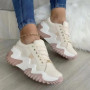 Platform Casual Sport Shoes Women's Plus Size 43 Lace Up Chunky Sneakers Wedge Non Slip Vulcanize Shoes