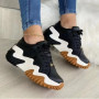 Platform Casual Sport Shoes Women's Plus Size 43 Lace Up Chunky Sneakers Wedge Non Slip Vulcanize Shoes