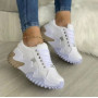 Platform Casual Sport Shoes Women's Plus Size 43 Lace Up Chunky Sneakers Wedge Non Slip Vulcanize Shoes