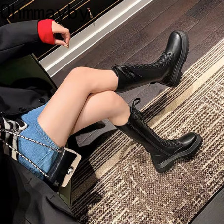 Women Knee-High Boots Fashion Platform Thick Bottom Long Knight Booties