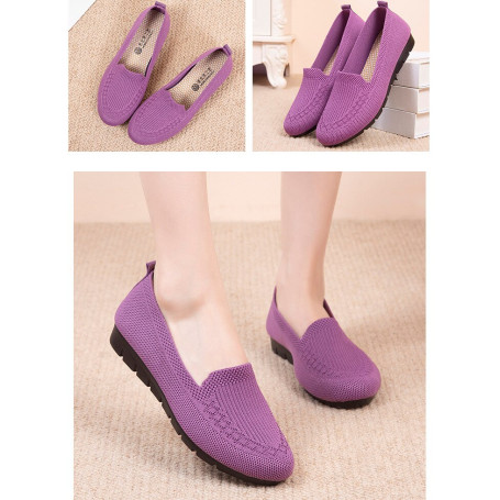 Casual Shoes Women's Mesh Breathable Flat Shoes Comfort Light Sneaker Socks Slip on Loafers