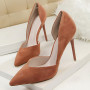 New Women Pumps Suede Shoes High Heels Ladies Sexy Pointed Toe Thin Heels Pumps Shoes 10cm