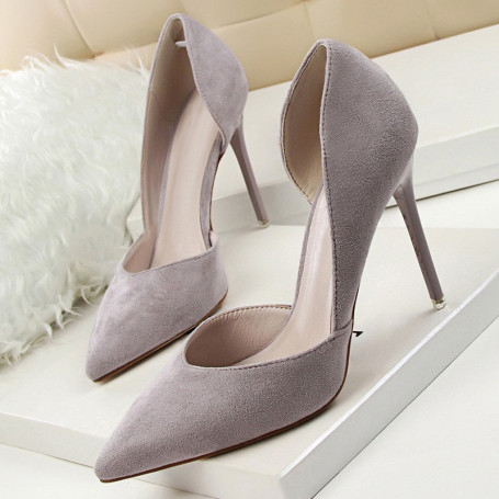New Women Pumps Suede Shoes High Heels Ladies Sexy Pointed Toe Thin Heels Pumps Shoes 10cm