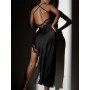 Strap Elegant Sexy Backless Sleeveless Lace Slip Midi Dress for Women Club Party Slit Dresses