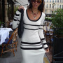 Striped Knitted Maxi Dress for Women Elegant O-neck Long Sleeve Slim Sweater Causal Dresses