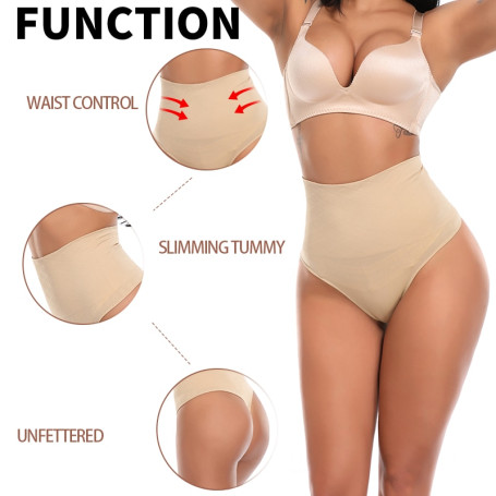 Women Sexy High Waist Thong Shaper Tummy Reducer Slimming Control Panties Butt Lifter