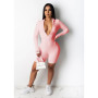 Jumpsuit Women long sleeve solid color zipper up skinny sport knee length bodysuit one piece overall romper