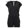 Solid Color Short Sleeve Jumpsuit Women V Neck Short Jumpsuits Sexy Casual Rompers no belt