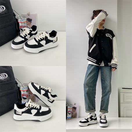 Women Casual Vulcanize Black Fashion Harajuku Thick-sole Sneaker