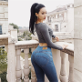 Women Sexy Bottom Jeans High Waist Denim Good Stretchy Clothing Belly Control Type Jeans