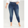 Plus Size Pencil Jeans for Women 100 Kgs Full Length Skinny Denim Pants High Waist Stretchy Washed Women Jeans