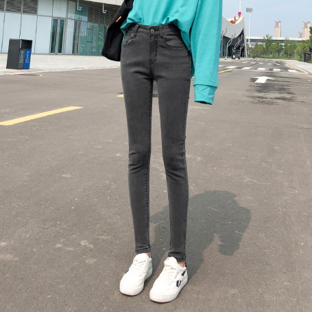 NEW Women Stretch High Waist Classic Retro Jeans Clothes 38 40 Skinny Pants Push Up Leggings Pencil Trousers