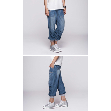 Harem jeans for woman high waist plus size Capris Calf-Length Denim pant 4XL 5XL 6XL