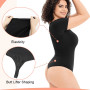 Bodysuits Sexy Ribbed Short Sleeve Square Neck Shapewear Tank Tops Waist Cincher Tummy Control Butt Lifter Thong Shaper Corset