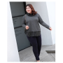 Solid Casual Plus Size Fake Two Pieces Shirt Women Long Sleeve All Match Loose Lady Tops Oversized