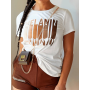 Woman Clothes Casual Round Neck Short Sleeve Melanin Letter Print T-shirt