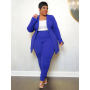 Plus Size Two Piece Outfits Women Matching Suit Solid Top Leggings Pants Sets