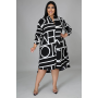 Plus Size Women Buttons Casual Long Sleeve Loose Fashion New Shirt Midi Dress