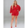 Plus Size Women's Jumpsuit Fall Sexy Club One Piece Outfits Long Sleeve V Neck