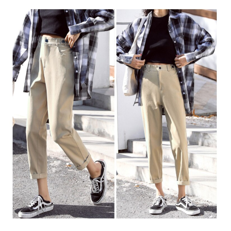 Fashion Casual Women's Style Slim Fit Wearing 9-Point Pants Small Leg And Trousers