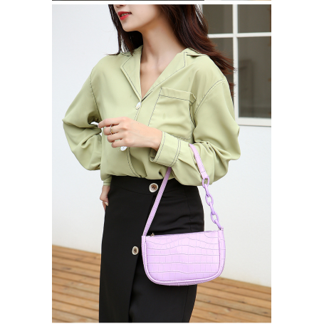 Stone Pattern Design Ladies PU Leather Single Shoulder Underarm Bag for Women Brand Luxury Fashion Small Handbags and Purses