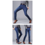 Classic Style Business Men's Jean Fashion Casual Denim Stretch Pants Loose Brand Trousers