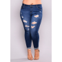 skinny sexy elastic jeans destroyed Torn Jeans Woman plus Size Stretch Jeans trousers Tights  denim Pants