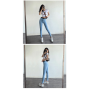 Open-Crotch Pants Sexy Skinny Hip Jeans Women's Peach Hip Hip Lifting with Double-Headed Invisible Zipper