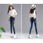 Women's High Waist Skinny Pant Jeans Casual High-Quality Ankle Pencil Embroidered Floral Denim Pants