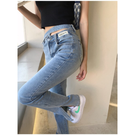 Vintage High Waist Women Flare Pants Jeans American Fashion Streetwear Trouser Baggy Straight Denim Pants