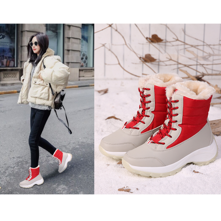 Women Boots Waterproof Platform Keep Warm Ankle With Thick Fur