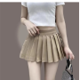 Women Pleated Skirt Club Korean Style  A-line Skirt Stylish High Waist