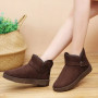 Women's Mini Ankle Flat Real Sheep Fur Leather Casual Fashion Short Boot Plus Size
