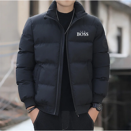 Men's Luxury Brand Windproof Warm Zippered Cotton Coat Casual High Quality Outdoor  Jacket