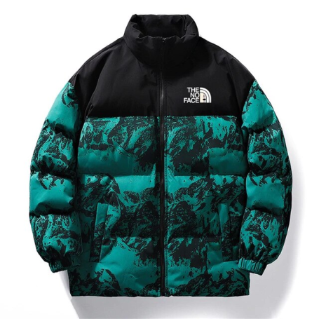 Men Down Jacket Cotton Coats Anime No Face Printed Casual Clothing Spliced Plus Thick Warm Zip Cardigan