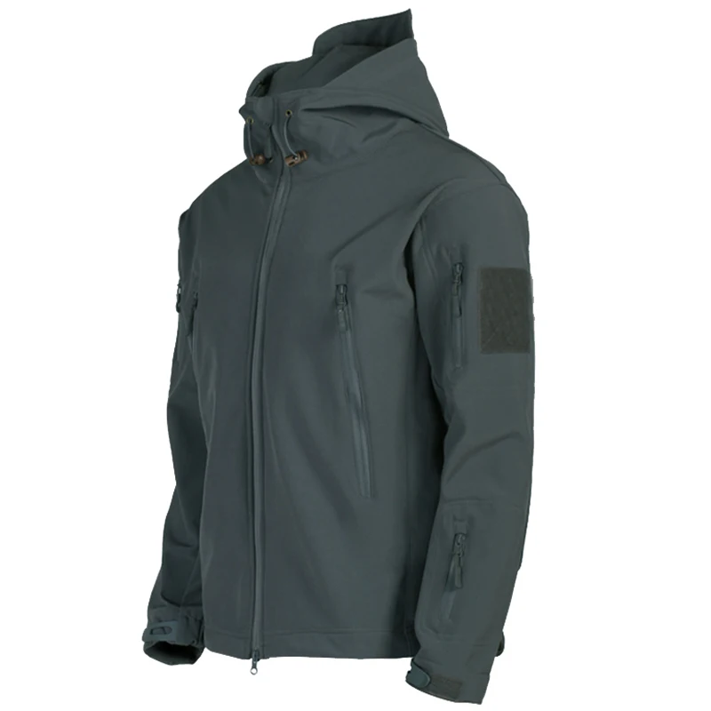 Men Military Outdoor Jackets Shark Skin Soft Shell Tactical Waterproof Windbreaker Army Combat Jacket Hooded Bomber Coats