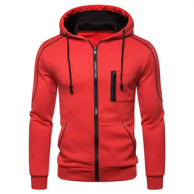 Men's Hooded Color Block Fleece Cool Casual Clothing Apparel Jacket