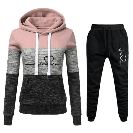 Women Hoodie Set Sportwear Suit Casual Jacket Sweatshirts and Pants 2 pcs Set Splice Tracksuit