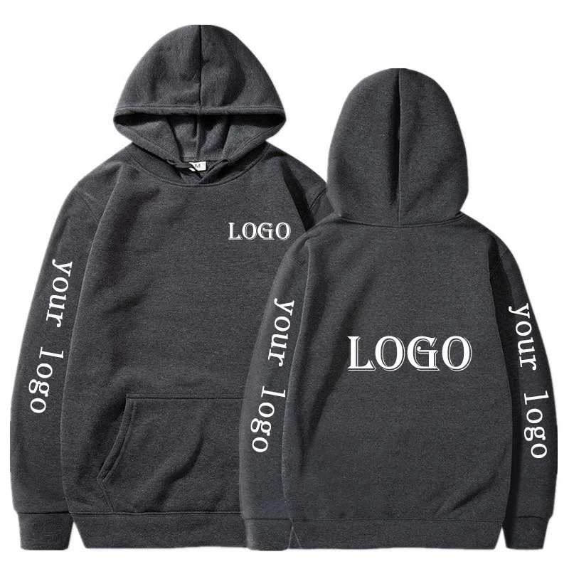 Men Custom Logo Casual Pullover Hoodies Line Print Clothing Hoodie Sport Street Tops Sweater Size S-4XL