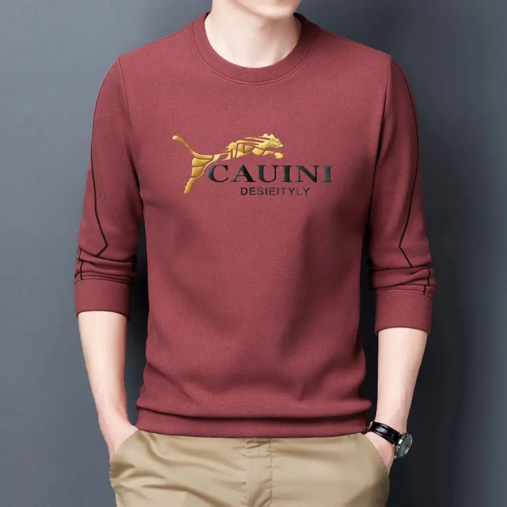 Men Sweaters Knitted Pullover Skin Breathable Simple Letter Print Sweatshirt