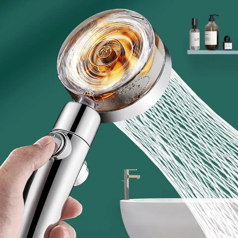 Propeller Shower Head Rainfall High Pressure Water Saving Bathroom Shower Accessary Pressurized Nozzle Universal Adaptation