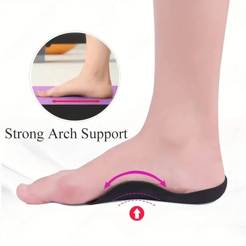 1 Pair Orthotic Insoles For Flat Feet O-Shaped Legs And Plantar Fasciitis - Unisex Arch Support Shoe Inserts