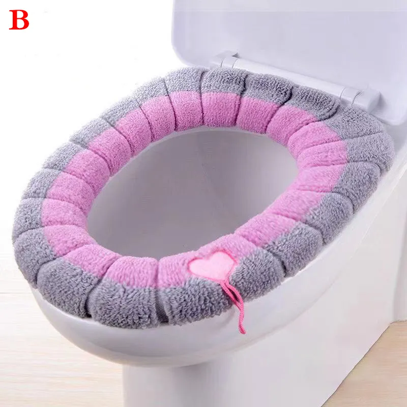 1Pcs Bathroom Toilet Seat Cover Soft Warmer Washable Mat Cover Pad Cushion Seat