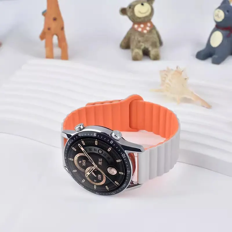 20mm 22mm Strap Watch 6 3 4 5/S3/Active 2 Silicone Magnetic Loop Band GT 4 46mm